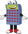 Symmetry mascot Buttons the Calculator