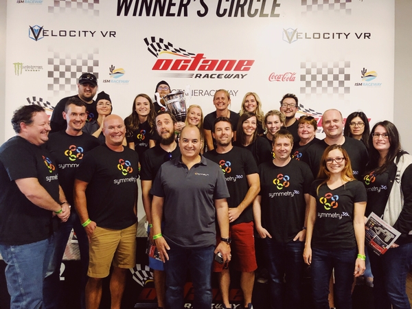 Symmetry Software team outing event at a Go-Kart track.