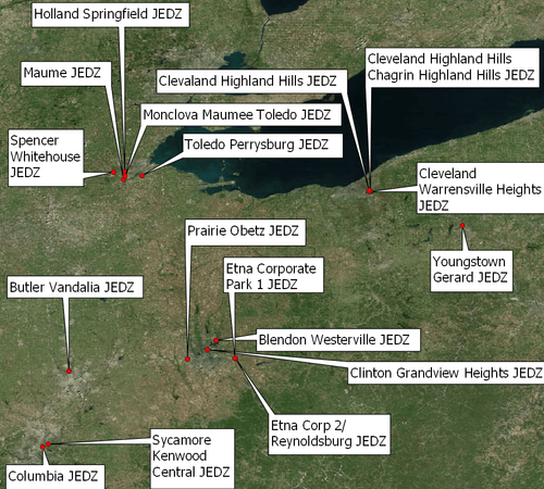 Map of Ohio Joint Economic Development Zones (JEDZs)