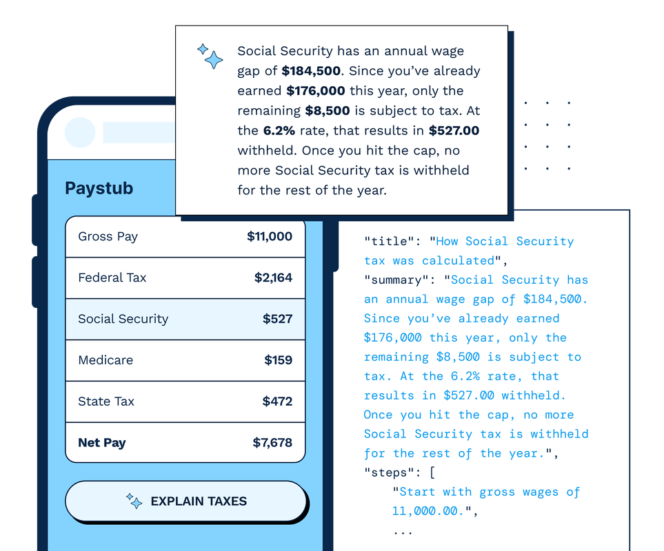 Receive a clear explanation of the tax rules applied – delivered via API for your clients or Chat for internal audits.