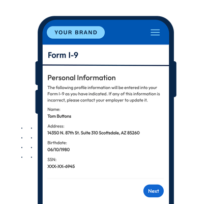 Employee is guided through Section 1 from any device.